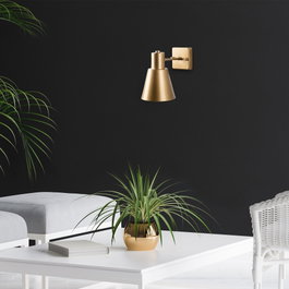 Opviq Lámpara de pared dorada con tapa de cristal